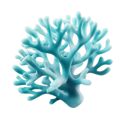 Turquoise Coral 3D Icon | Realistic Marine Life Design