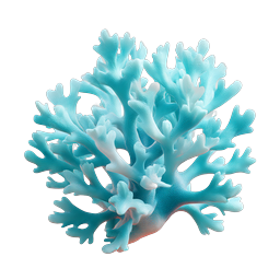 Turquoise Coral Reef Icon - Realistic 3D Marine Life