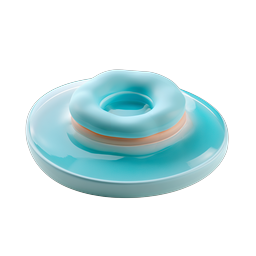 Glossy Turquoise 3D Disc Platform Icon