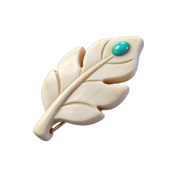 Turquoise Leaf Brooch Icon | Realistic Jewelry Design