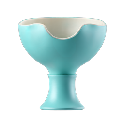 Turquoise Pedestal Bowl Icon - Decorative Ceramic Vessel