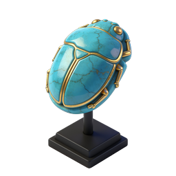 Ícone 3D de Escaravelho Egípcio Turquesa e Ouro