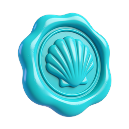 Turquoise 3D Seashell Icon | Glossy Scallop Design