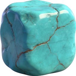 Pietra di turchese lucidata | Icona 3D realistica