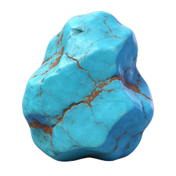 Turquoise Stone 3D Icon | Natural Gemstone Render