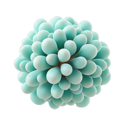 Turquoise Succulent Plant 3D Icon - Realistic Botanical