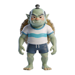 Turtle Troll 3D Character Icon - Fantasy Game Mascot