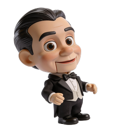Dapper Tuxedo Gentleman 3D Character Figure Icon