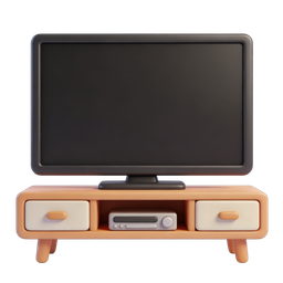 Modern TV Console Icon for Home Design Projects