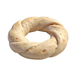 Ícone de Pão Trançado - Ilustração 3D Realista de Padaria