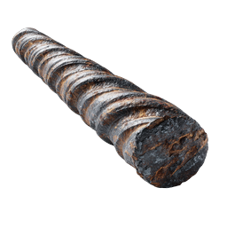 Twisted Metal Rod Icon - Realistic Industrial 3D Render