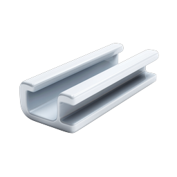 U-Channel Rail Profile Icon - Industrial 3D Design