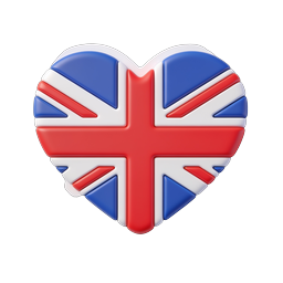 UK Heart Flag Icon - Patriotic British Union Jack Symbol