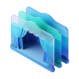 Underwater Theater Aquarium 3D Icon - Ocean Stage Design