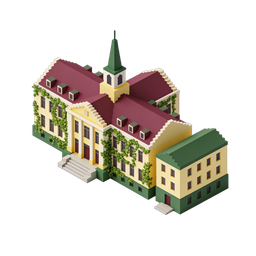 Vintage Building Icon for Educational Use