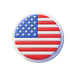 USA American Flag 3D Clay Icon - Patriotic Stars & Stripes