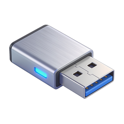 USB Flash Drive Icon - 3D Metallic Storage Device