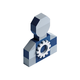 User Admin Gear Isometric 3D Icon | Management Symbol