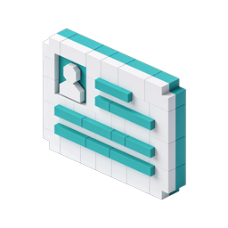 Isometric User Profile Card Icon | 3D Block Style
