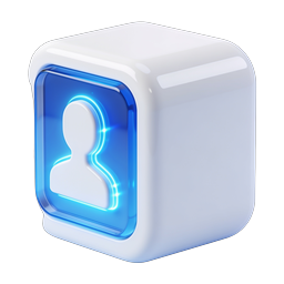 3D User Profile Cube Icon - Modern Account Symbol