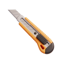 Utility Knife Box Cutter Icon - 3D Realistic Style