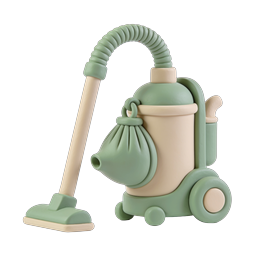 Clay Style Vacuum Cleaner Icon for Cleaning Apps
