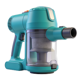 Modern Teal Vacuum Cleaner 3D Icon