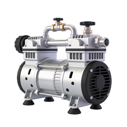 Industrial Vacuum Pump 3D Icon - Metallic Air Compressor