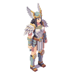 Valkyrie Warrior Isometric Voxel Character Icon