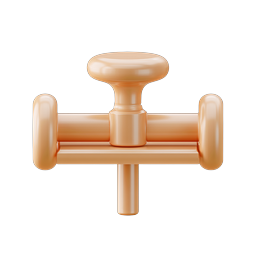 3D Valve Handle Icon - Clay Style Plumbing Control