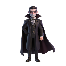 3D Vampire Character Icon - Gothic Horror Design