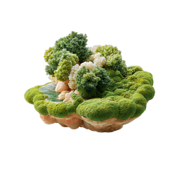 Whimsical Vegetable Island Miniature 3D Landscape