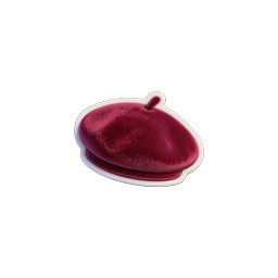 Burgundy Velvet Beret Hat Sticker Icon