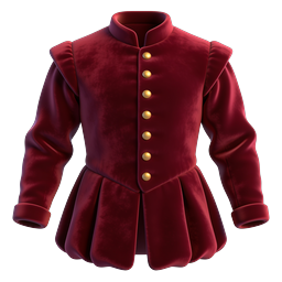 Burgundy Velvet Doublet with Gold Buttons - 3D Icon