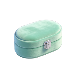 Portagioielli in velluto verde menta con fermaglio argentato