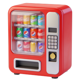 3D Red Vending Machine Icon - Soda Can Refreshment