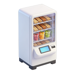 Modern Vending Machine Icon with Snacks and Fruits