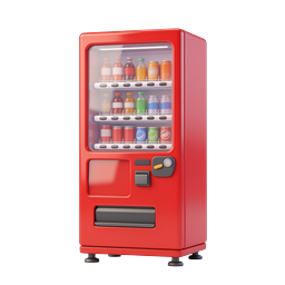 Red Vending Machine Icon - Clay Style 3D Render