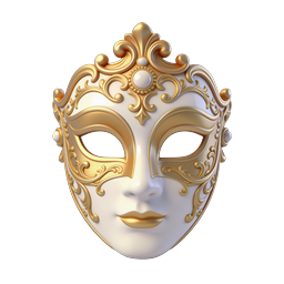 Ornate Venetian Carnival Mask Icon | Luxury Gold Design