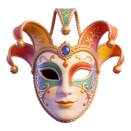 Ornate Venetian Jester Masquerade Mask Icon