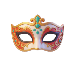 Ornate Venetian Masquerade Mask Icon - Carnival Party