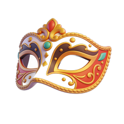 Ornate Venetian Masquerade Mask 3D Icon