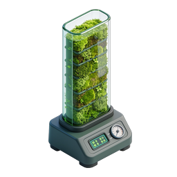 Vertical Terrarium Moss Ecosystem 3D Icon | Green Tech