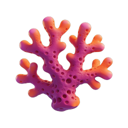 Vibrant 3D Coral Reef Icon - Ocean Marine Life