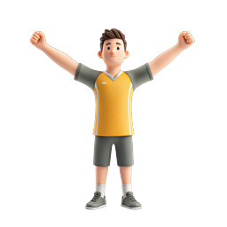 Victory Athlete Celebration 3D Character Icon