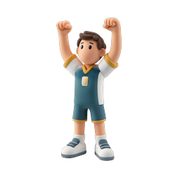 Victory Celebration Boy - 3D Sports Character Icon