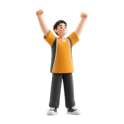 Victory Celebration 3D Character Icon - Success Pose