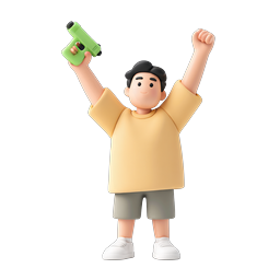 Victory Gaming Character 3D Clay Style Icon