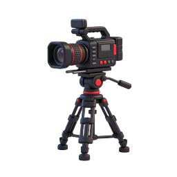 Professionelle Videokamera auf Stativ 3D-Icon