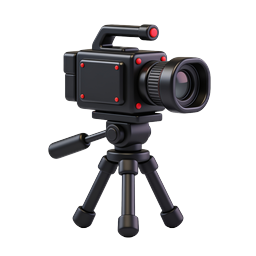 Icono de trípode para cámara de vídeo profesional - Renderizado 3D